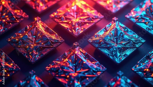 Intricate geometric shapes form complex, repeating design , aesthetic, abstract