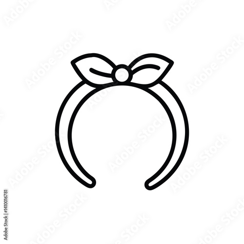 Hair Accessory Headband With Bow Vector Icon Fashion Design Illustration