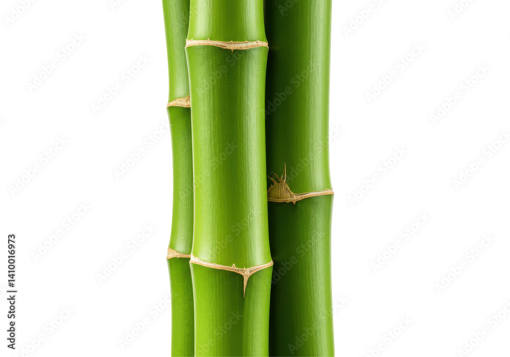 Obraz premium Close-up bamboo stalks isolated on white background