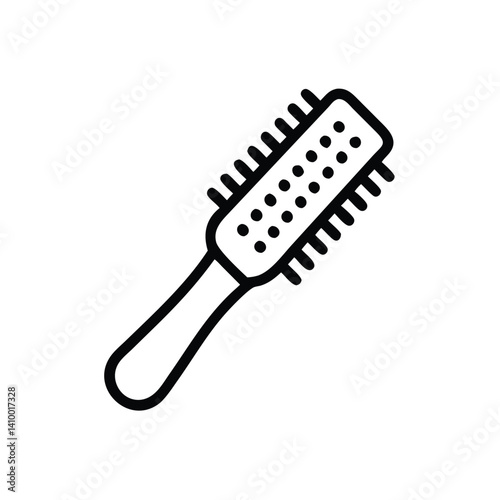 Hairbrush Icon Vector Outline Style Beauty And Hair Care Accessory Illustration