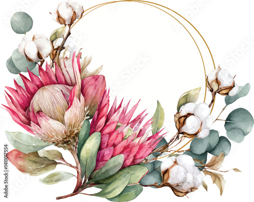 Beautiful Pink Cotton and Flower Garland.