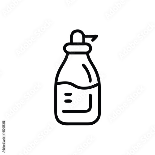 Black Outline Icon Of Soap Dispenser Bottle For Hygiene Product