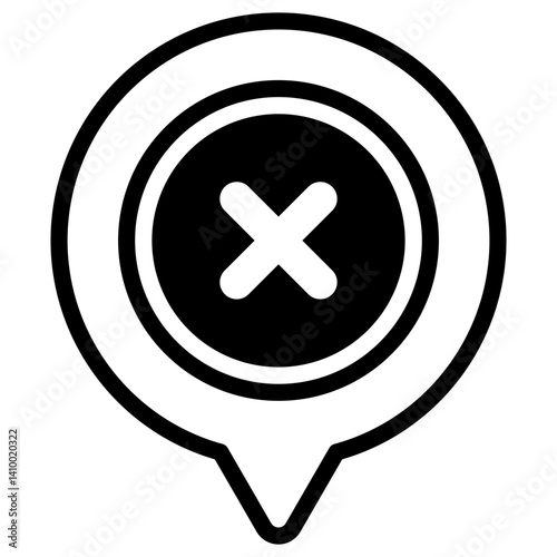 Error. Outlined stroke vector icon with black-filled details.