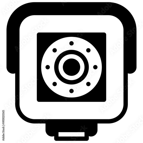 CCTV. Outlined stroke vector icon with black-filled details.