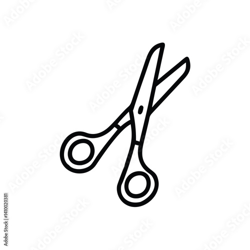 Hand Drawn Open Scissors Illustration On White Background Design Element