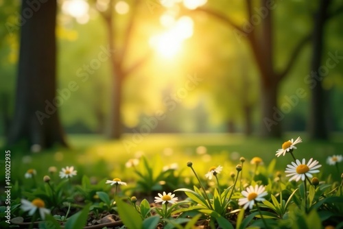 Abstract blurred nature scene, soft focus, bokeh effect, light, natural, water