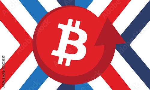 Bitcoin logo. Bitcoin Coin. Digital money. Crypto trade and Investment concept. Future technology. Creative art. Vector illustration. Poster
