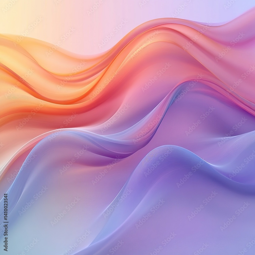 Fototapeta premium Flowing abstract patterns digital art fluid design soft color palette minimalist aesthetic