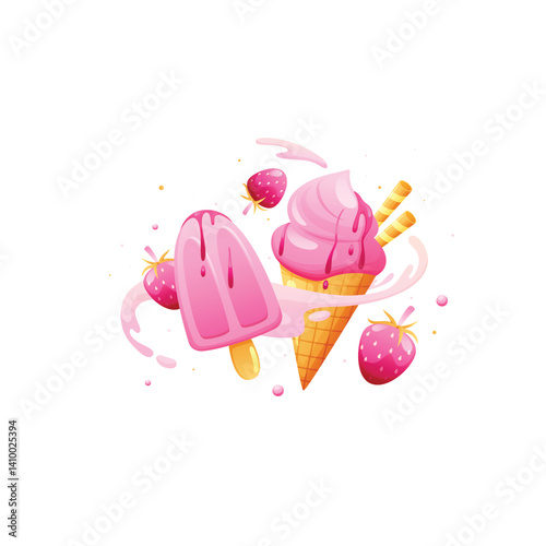 Wallpaper Mural vector illustration of ice cream Torontodigital.ca