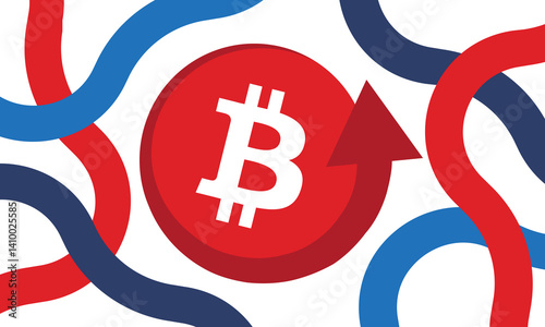 Bitcoin logo. Bitcoin Coin. Digital money. Crypto trade and Investment concept. Future technology. Creative art. Vector illustration. Poster
