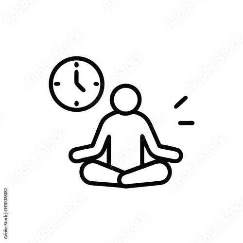 Time For Meditation Mindfulness And Well Being Line Art Illustration
