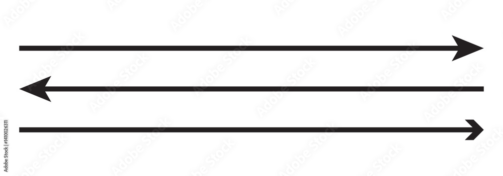 Long arrows Set of both side long arrow icon. Vector set of trendy long arrows left and right in Thin style. Long arrows Set of both side long arrow icon. Vector set of trendy long arrows left and right in Thin style.