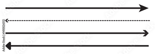 Set of both side long arrow icon. Arrows icon vector. Set Right and Left pointer arrow. EPS 10