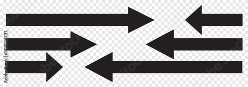 Long arrow to the Left and Right side. Two side long arrow isolated on white background. EPS 10