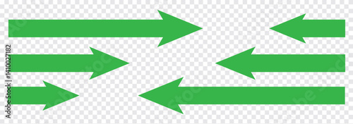 Long arrow to the Left and Right side. Long straight line arrow icon. Graphic illustration for direction symbols. Two side long arrow isolated on white background. EPS 10