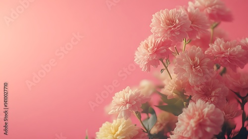 Delicate Pink Flowers Against a Soft Pink Background
