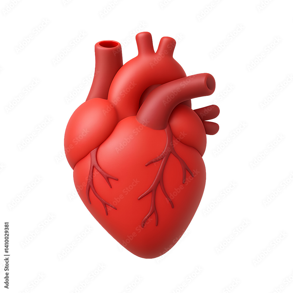 Anatomical Heart Render on Transparent Background Anatomical Heart Render on Transparent Background