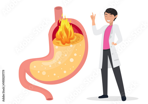 medical specialist Explain acid reflux disease and gastritis.