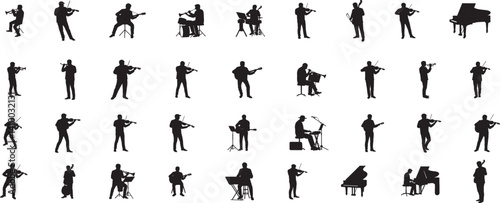  Music vector silhouettes