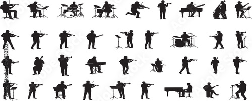  Music vector silhouettes