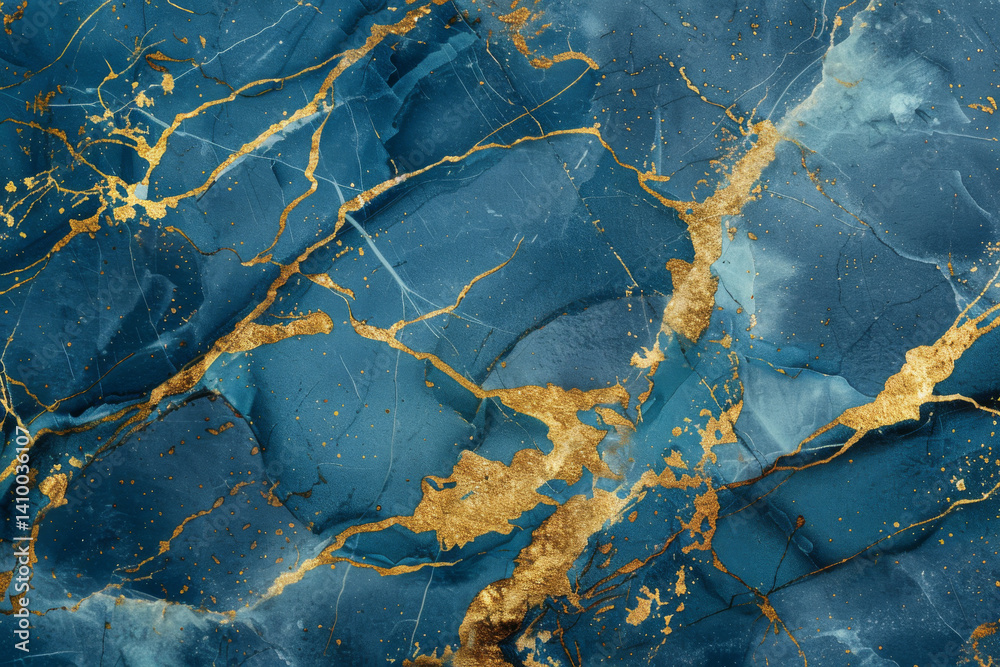 Fototapeta premium Abstract liquid marble background with wavy golden veins