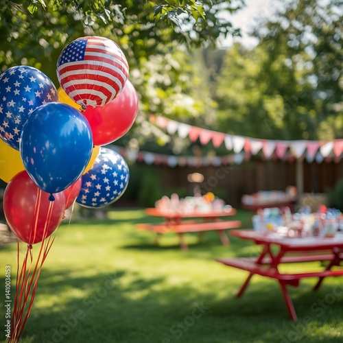 Children’s Party Background with Patriotic Decoration