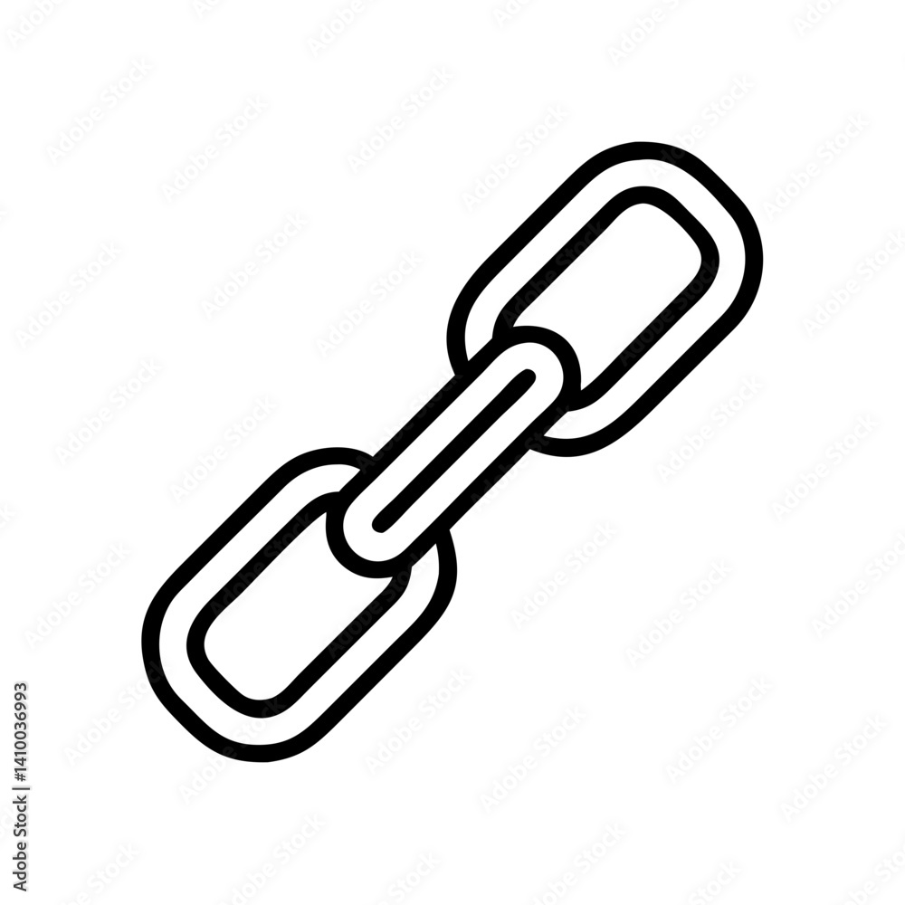 Simple black chain link icon on white background Simple black chain link icon on white background