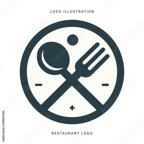 A stylish logo featuring a fork and spoon with warm, inviting colors that reflect delicious cuisine and a welcoming dining experience.