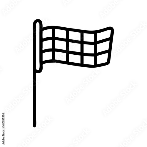 Race Flag Icon Minimalist Design on White Background  