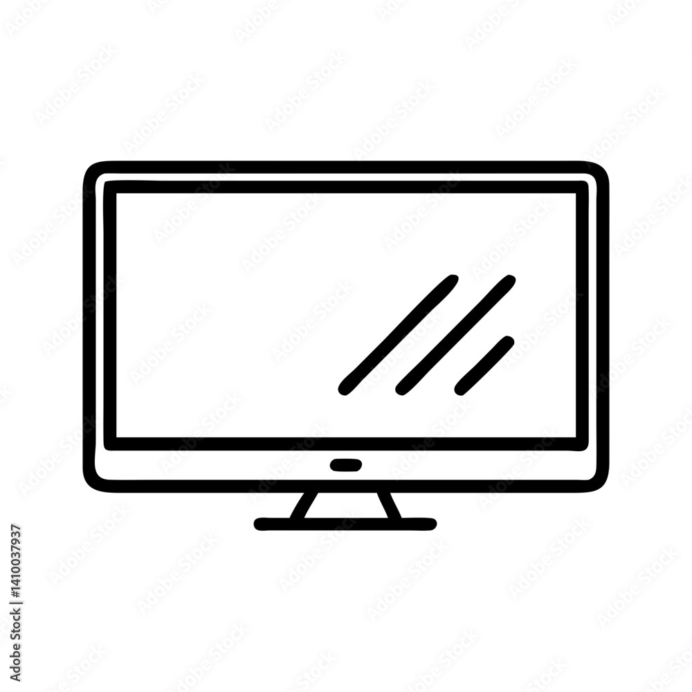 Minimalist television with clean lines and shapes Minimalist television with clean lines and shapes