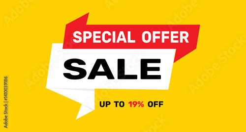 19% discount special offer sale icon vector background