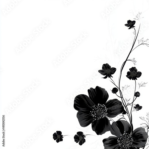 Black and white floral design