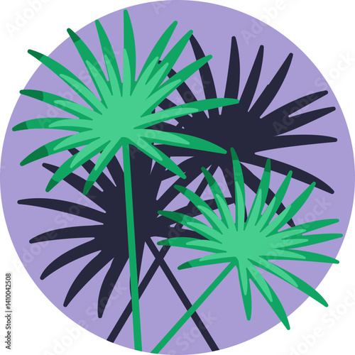 Tropical palm leaf often found in prehistoric jungle settings.