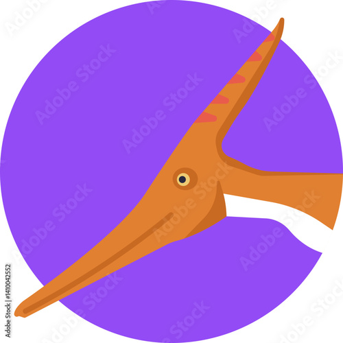 Icon representing Pteranodon, a marine flying reptile with a distinctive long beak and broad wings.