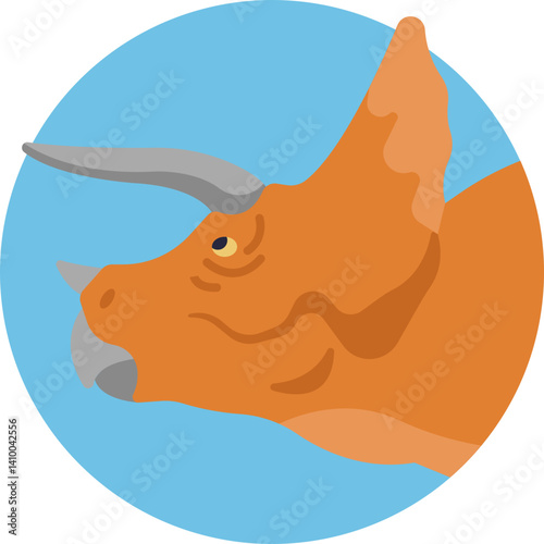 Triceratops: A three-horned herbivorous dinosaur known for its large frill and distinctive facial horns.