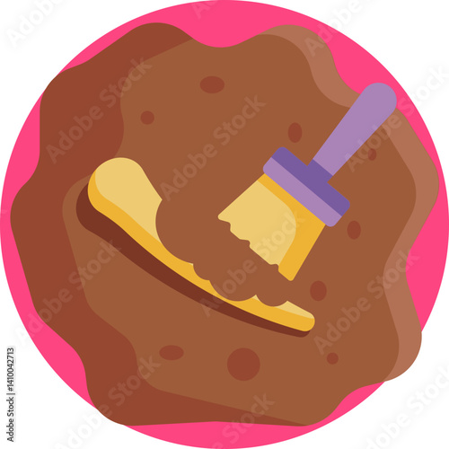 A tool used for cleaning fossils or removing dirt from dinosaur bones and artifacts.
