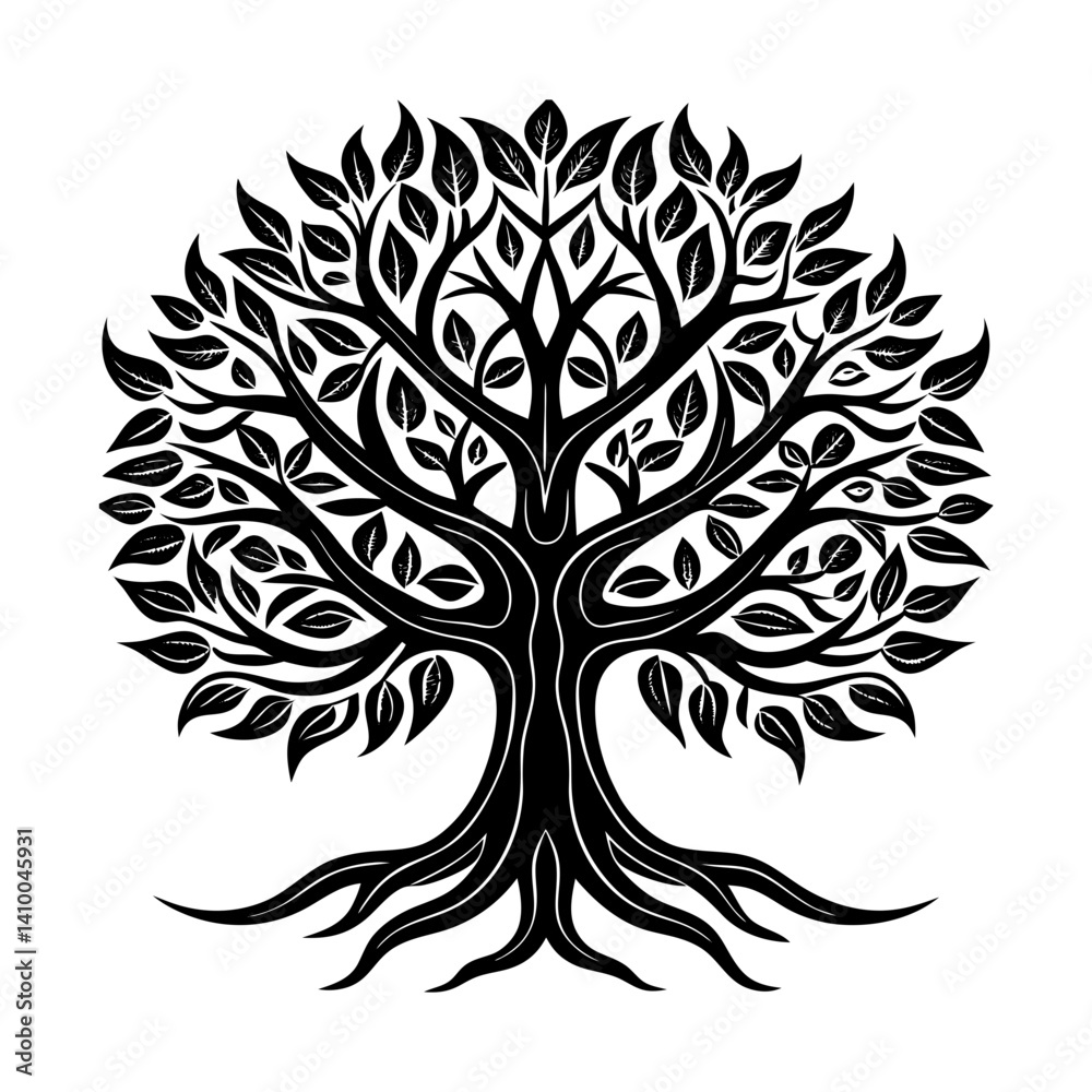 Obraz premium Tree vector silhouette illustration