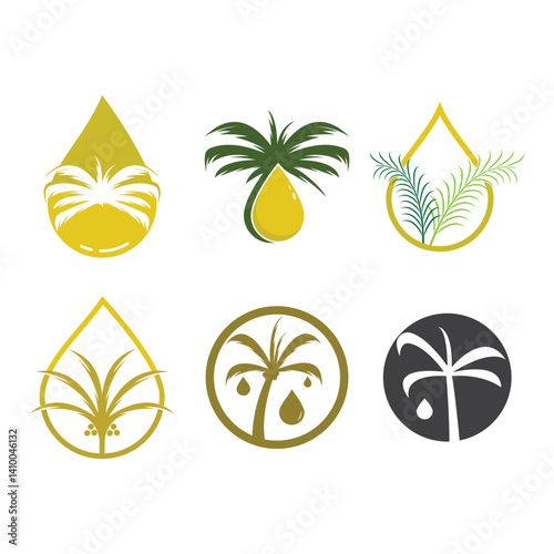 Palm oil logo vector flat design