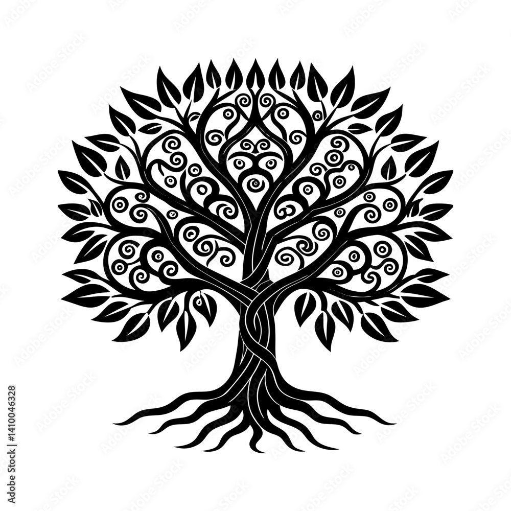 Obraz premium Tree vector silhouette illustration