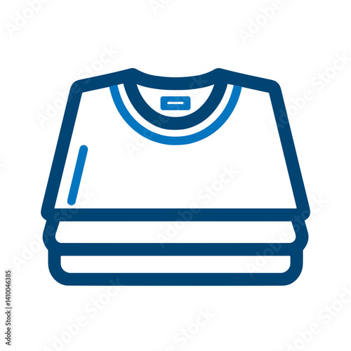 Folded T-shirt Icon with Simple Line Design  