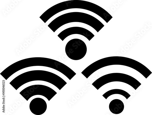 Wifi art vectors and Set of black wifi icon silhouette collections