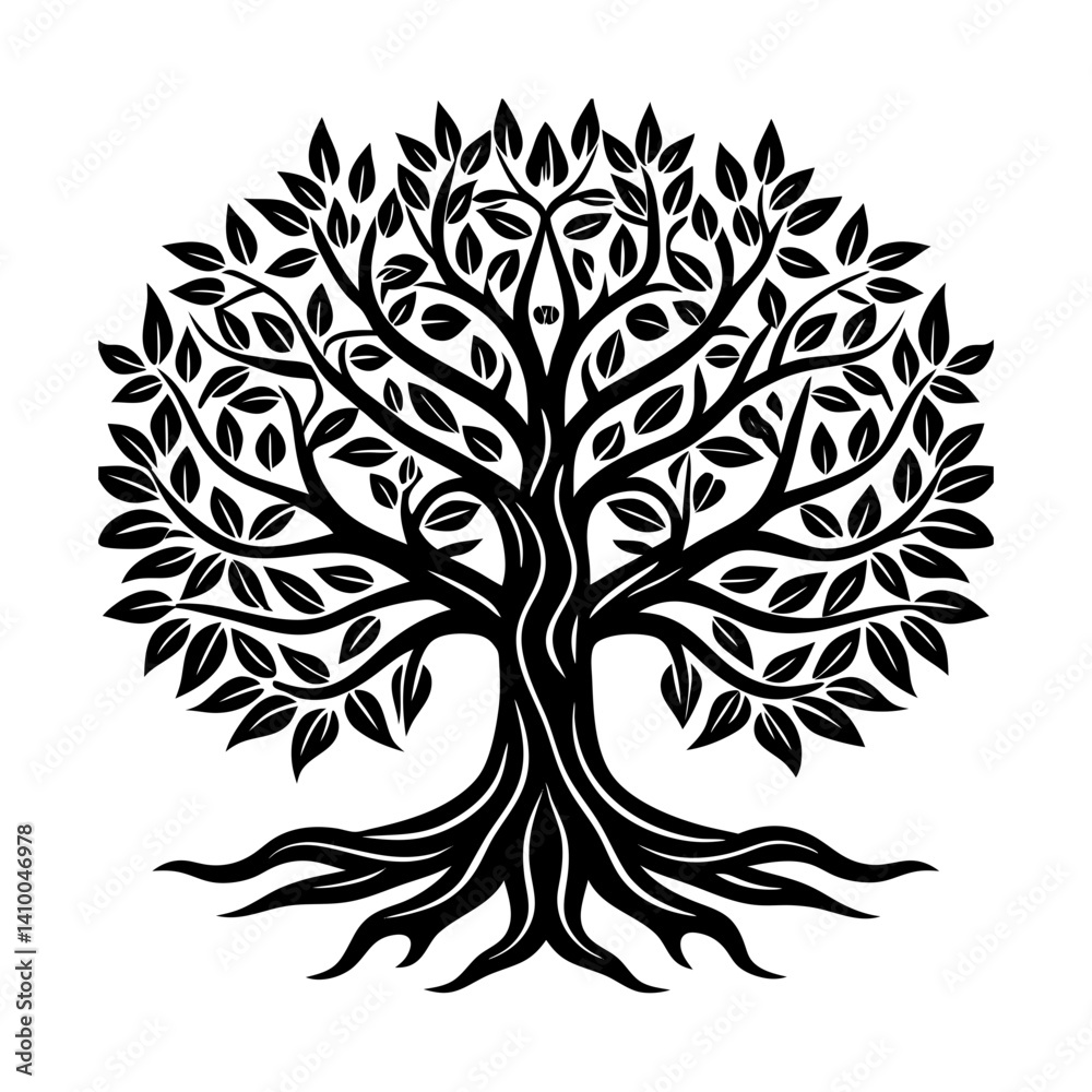 Obraz premium Tree vector silhouette illustration