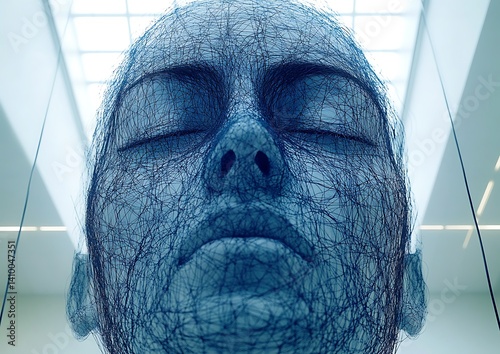 Abstract Face Art Museum Display