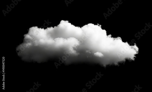 Isolated cumulus cloud against black background