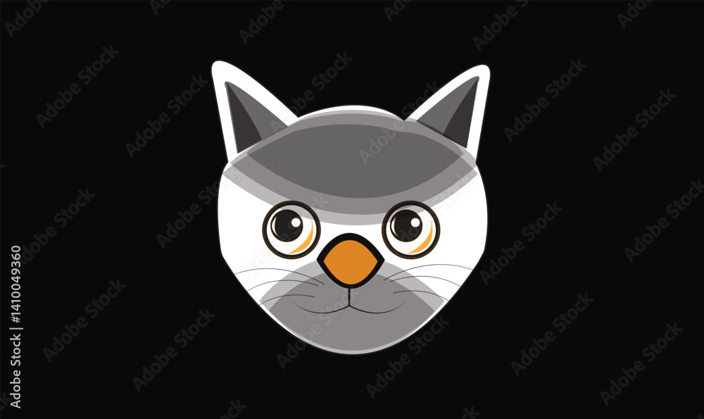 Cat emoji icon vector image. Cat emoji icon vector image.