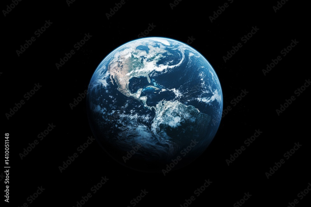 Stunning view of planet earth from space capturing continents and oceans