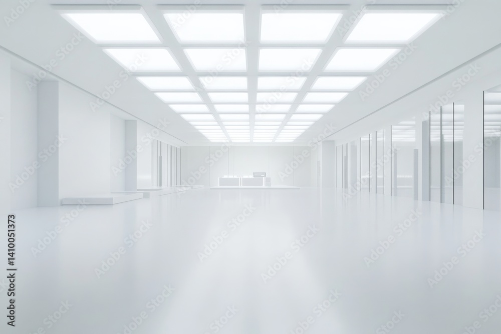Obraz premium Robotic assembly line in clean hi-tech factory environment for advanced manufacturing concepts