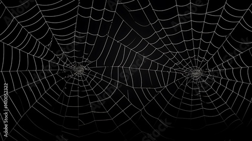 White Spiderweb Structure Design on Transparent Background for Halloween Theme