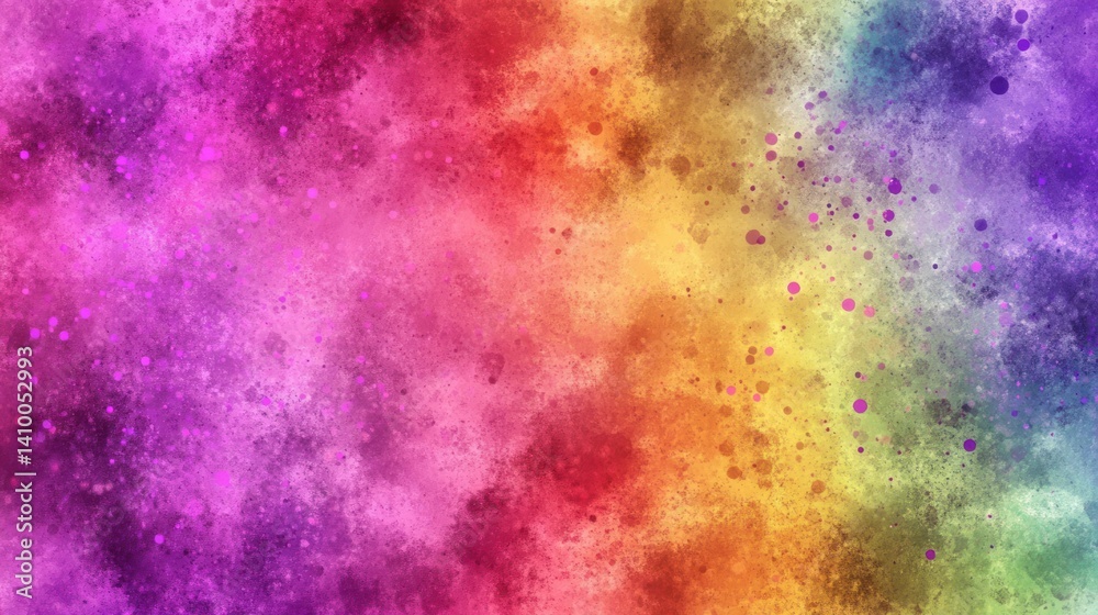 Obraz premium Rainbow Watercolor Texture: Vibrant Hues and Speckles