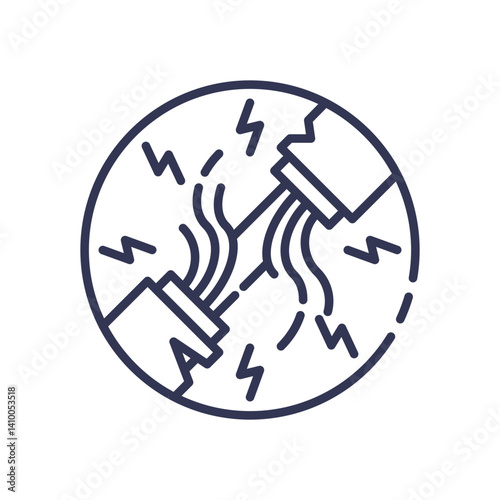 Illustration of a broken connection symbolizing damaged nerves.